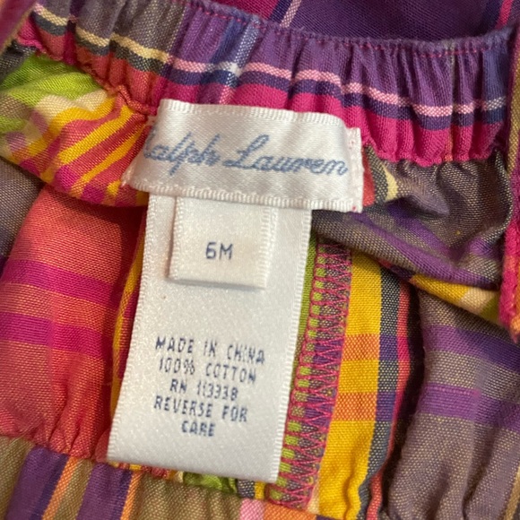 Ralph Lauren Baby Girls Plaid Ruffle Bubble, size 6m Beautiful! - Picture 4 of 6